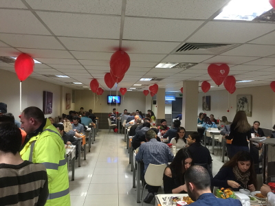 Notre salle à manger le jour de la Saint-Valentin